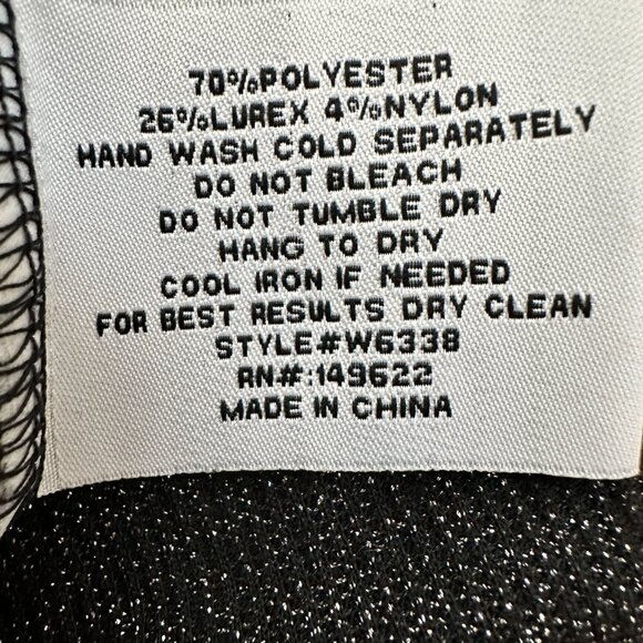 Walter Baker Marwin True Wrap Top Black Silver Sparkle Size Small Ruched Sleeve - Picture 13 of 13
